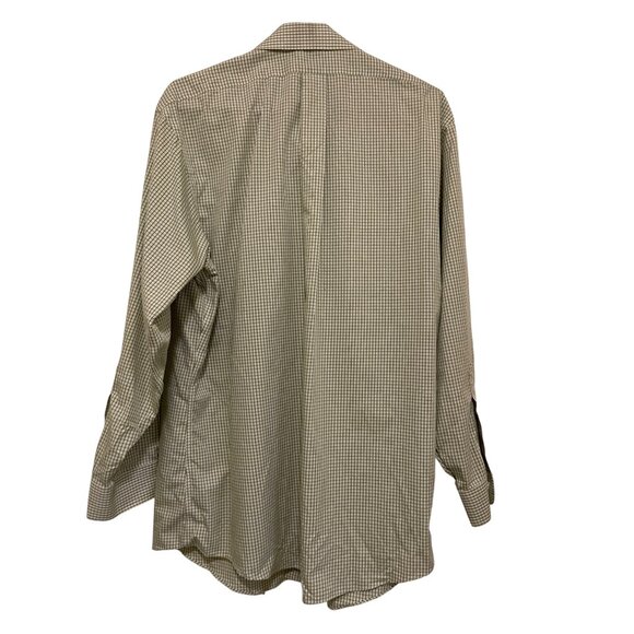 Brooks Brothers Mens Classic Fit Green & White Check Button-Down Shirt 17 1/2-34 - Picture 2 of 6